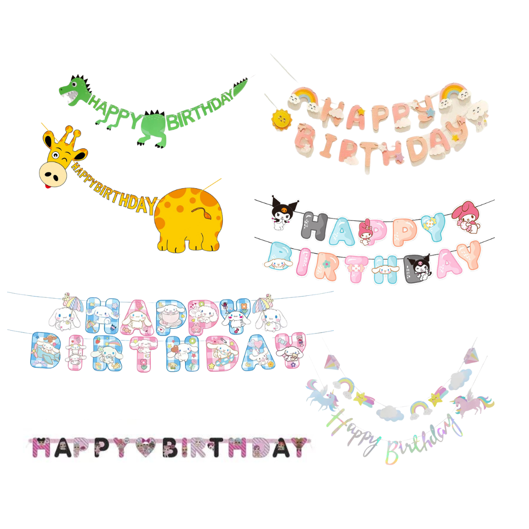 HAPPY BIRTHDAY FLAG BANNER