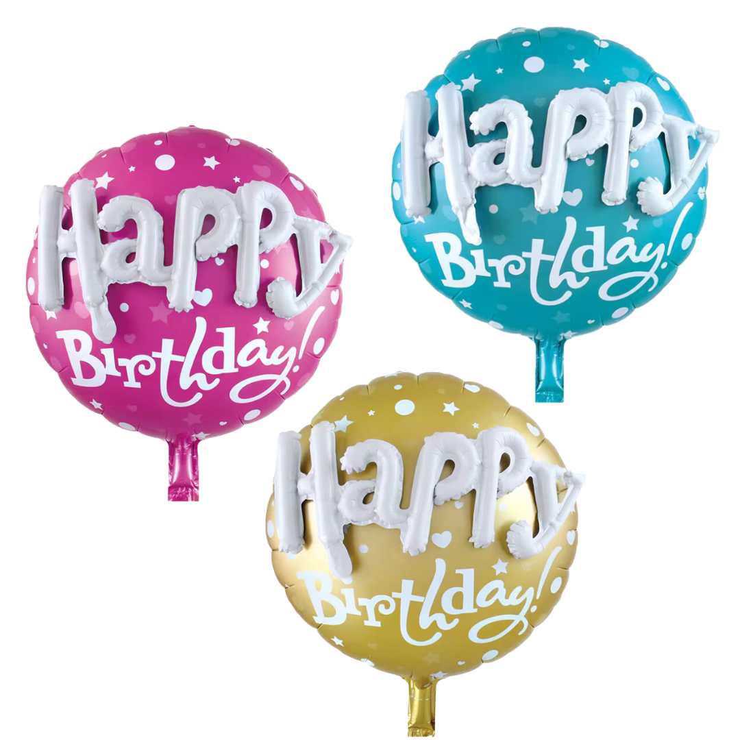 3D HAPPY BIRTHDAY ROUND SHAPE