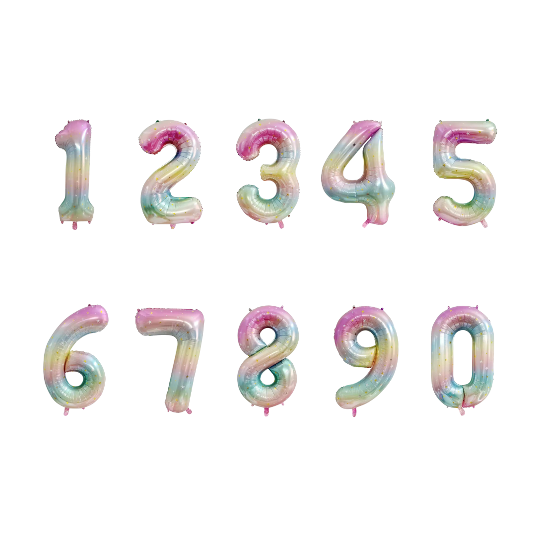 100cm Rainbow Gradient Star Number 0-9