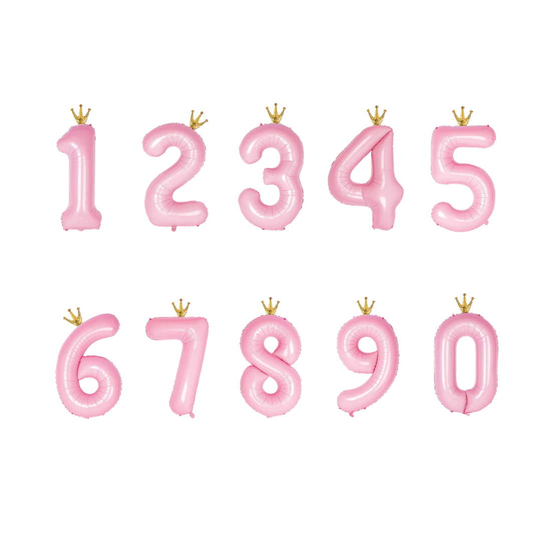 100cm Crown Pink Number 0 - 9.