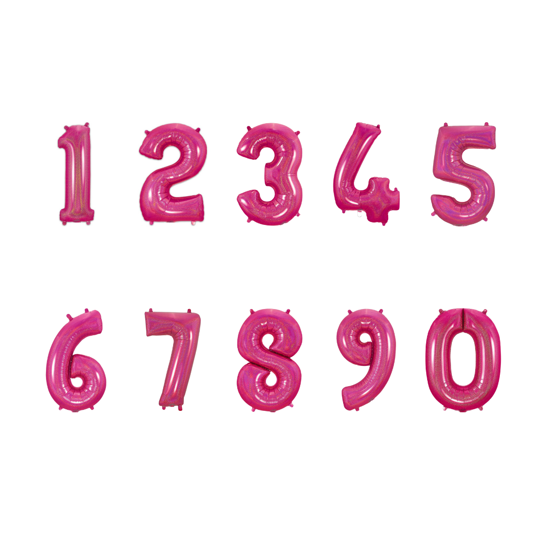 86cm Holographic Pink Number 0-9