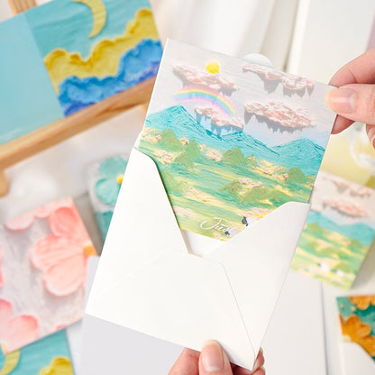 Simple creative oil painting greeting cards